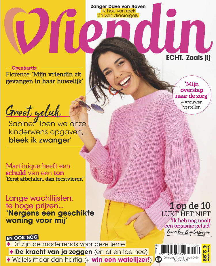 Tijdschrift Vriendin 9 cover - maart 2020
