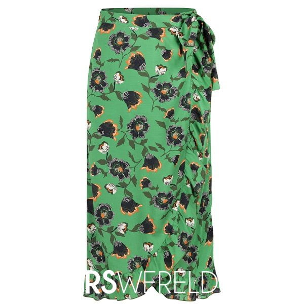 Sanne Skirt Green Flower - elementsoffreedom