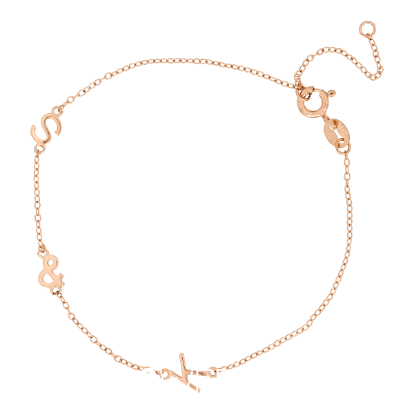 Armband schuinhangend 3 letters