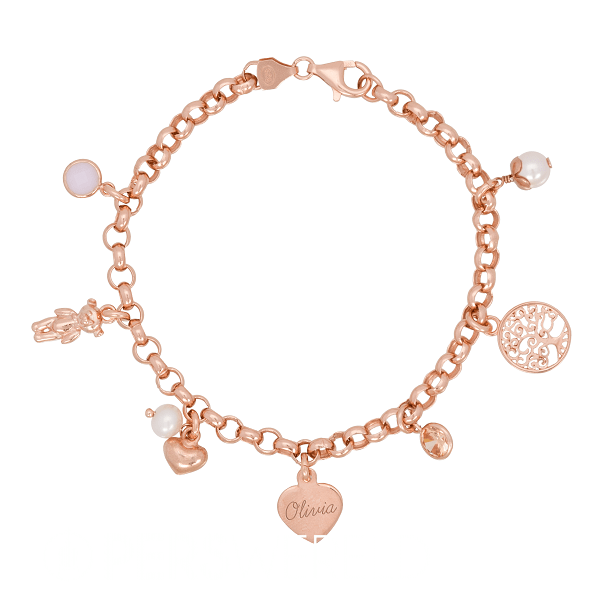 Armband Rose Goud Verguld met bedels - kayasieraden