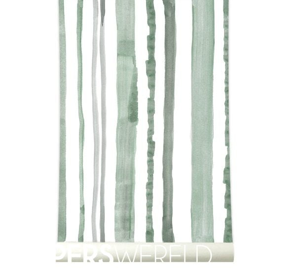 Behang Stripes Green