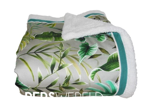 Grijs plaid met bladeren