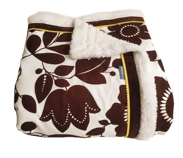 Retro plaid met bruine bloemen