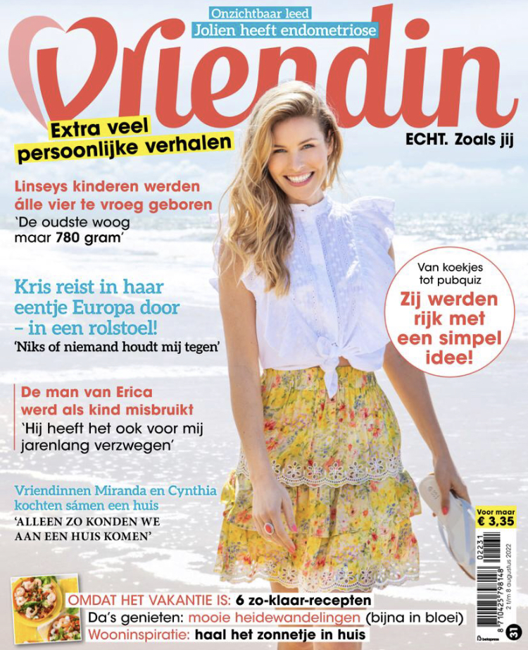 Tijdschrift Vriendin 31 cover - augustus 2022