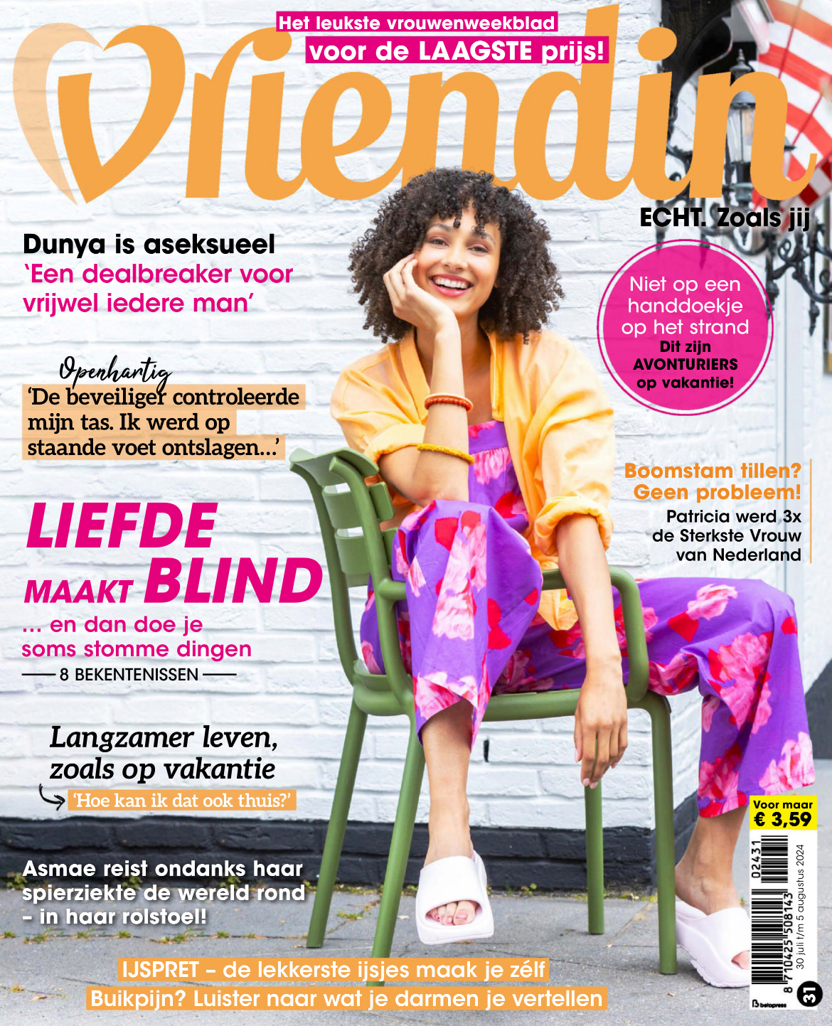 Tijdschrift Vriendin 31 cover - augustus 2024