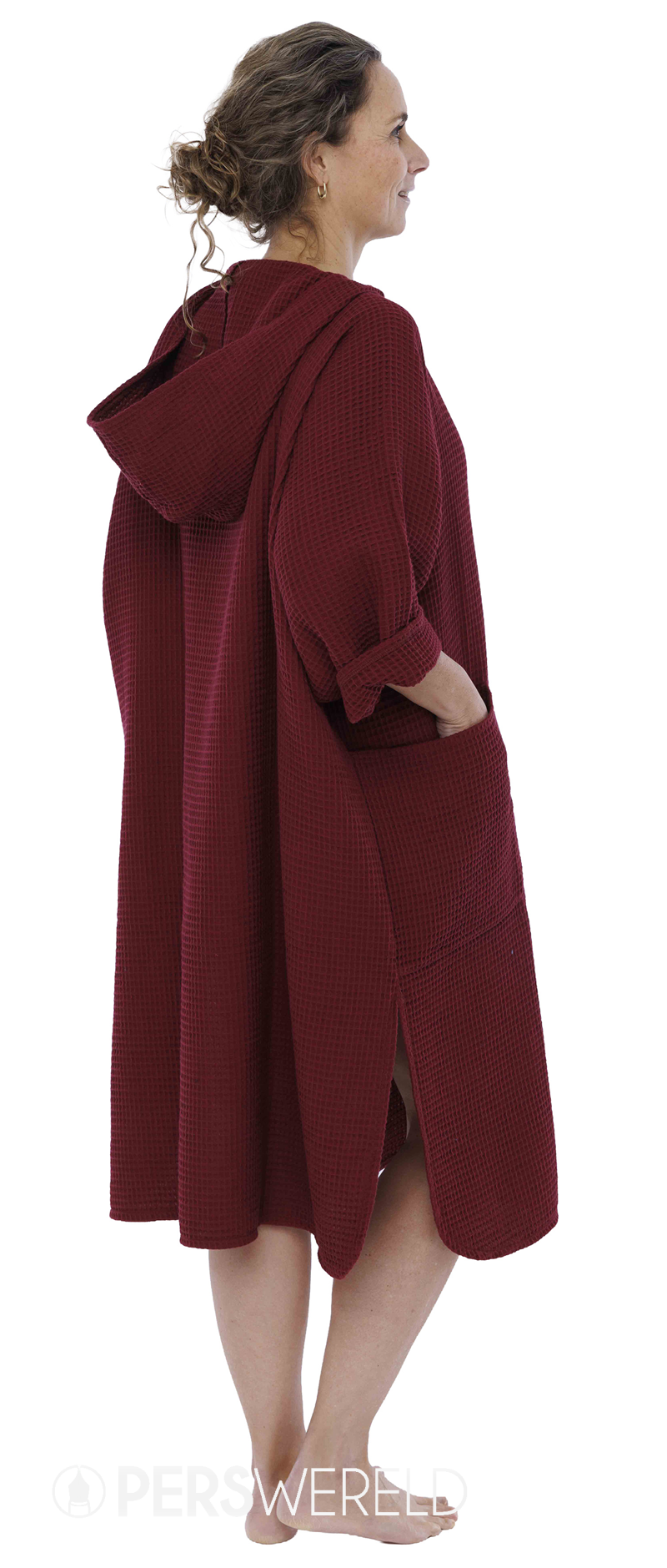 zeemeermantel-poncho-bordeaux-red